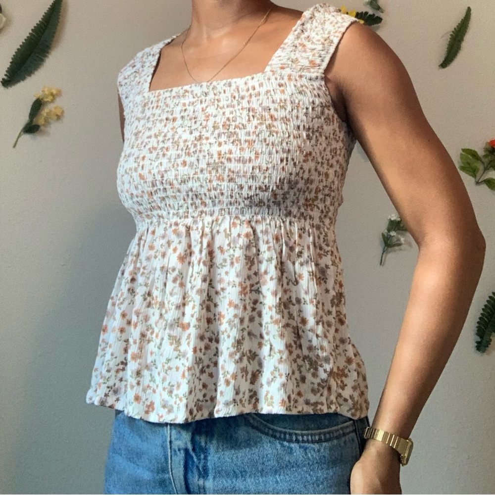 Ultra Flirt Floral Smock Tank Top